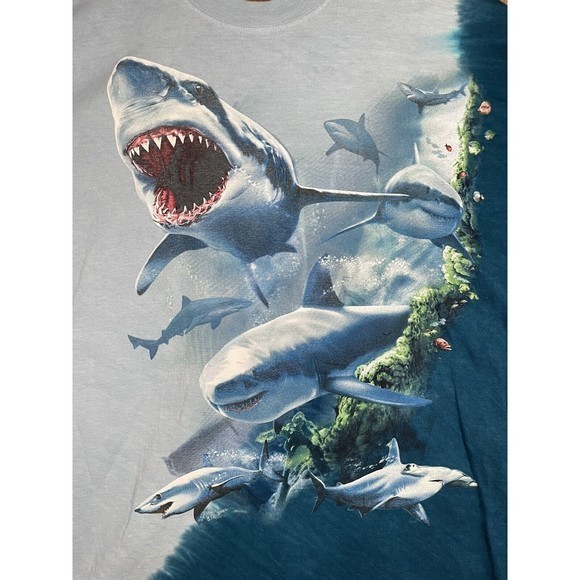 Wild Gear Mote Aquarium All Over Shark Graphic Tee T Shirt Men's XXL Jaws Turtle - Picture 3 of 10